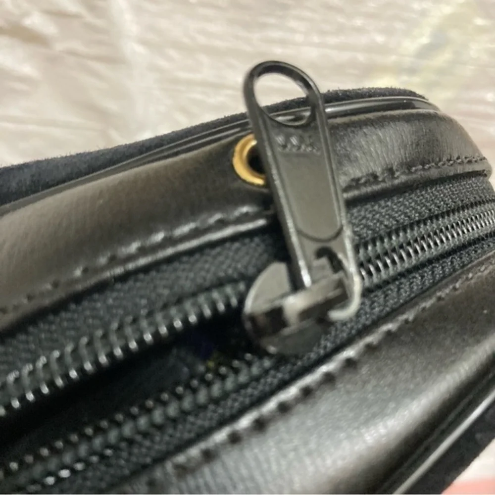 Givenchy vintage black suede leather clutch bag rare